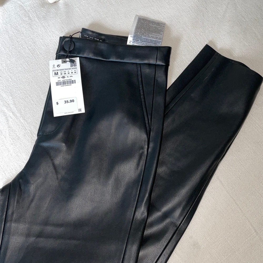 Black Hi-Rise Faux Leather Leggings